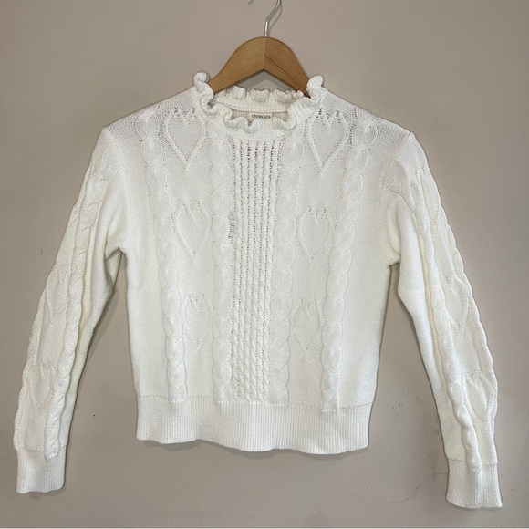 Crewcuts Other - NWT CREWCUTS Girls White Mockneck Cable Knit Sweater in White (Flawed)